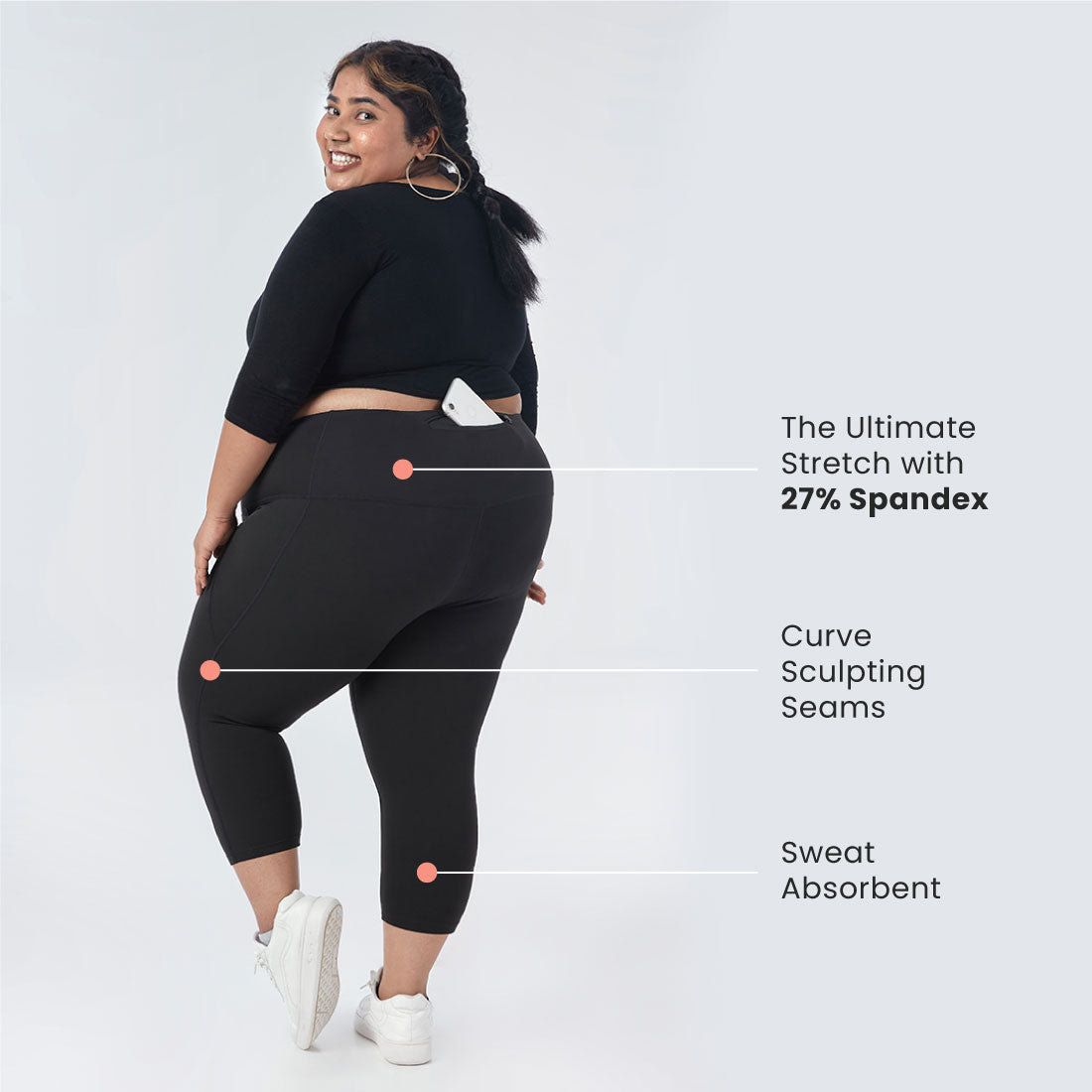 High Waisted Capris with Pockets for Women & Girls