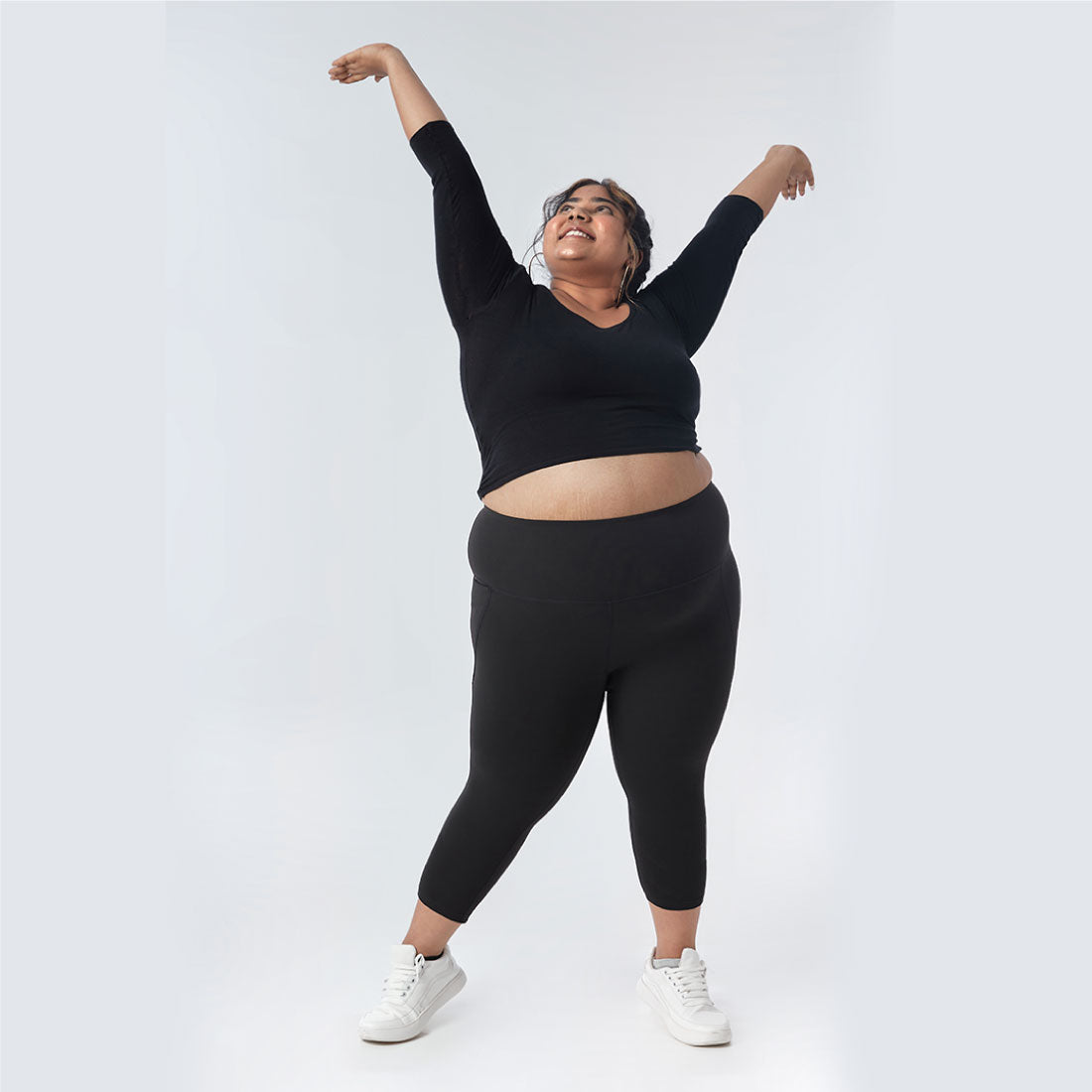 High Waisted Capris with Pockets for Women & Girls