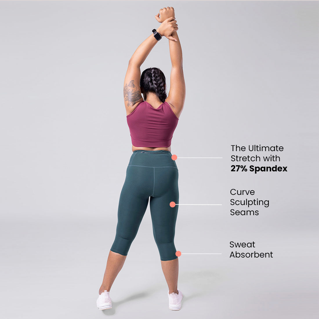 High Waisted Capris with Pockets for Women & Girls
