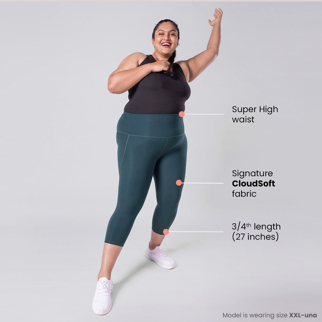 High Waisted Capris with Pockets for Women & Girls