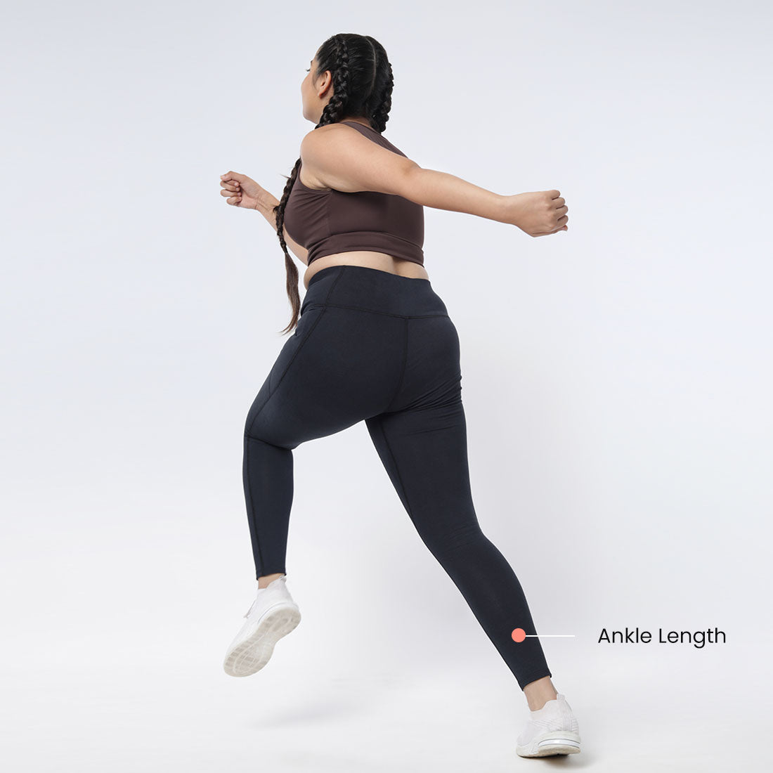 High Waisted Ankle Length Cotton Leggings with Pockets for Women