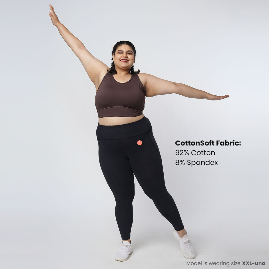 High Waisted Ankle Length Cotton Leggings with Pockets for Women