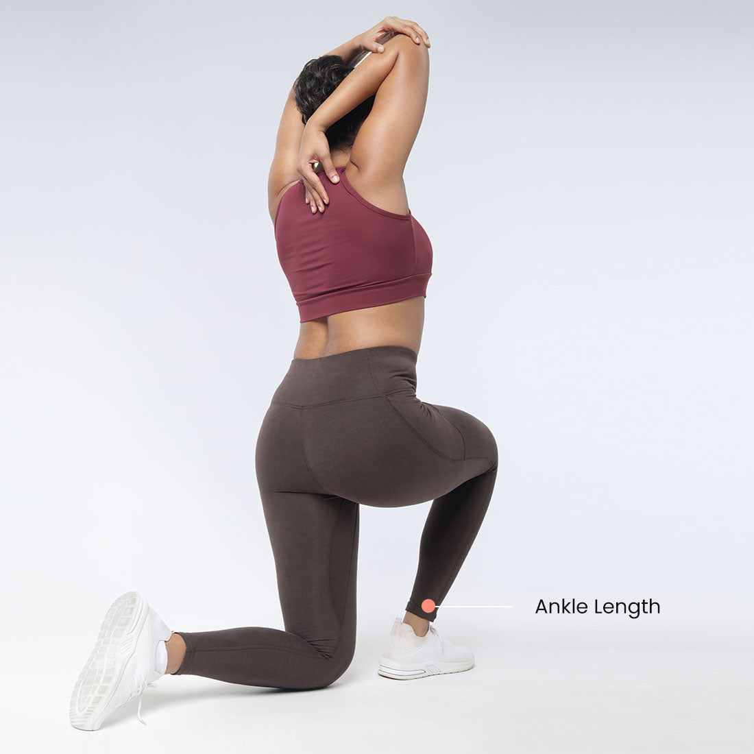 High Waisted Ankle Length Cotton Leggings with Pockets for Women