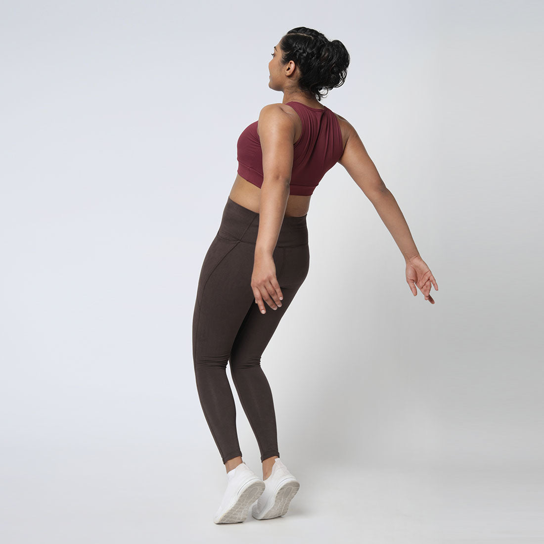 High Waisted Ankle Length Cotton Leggings with Pockets for Women