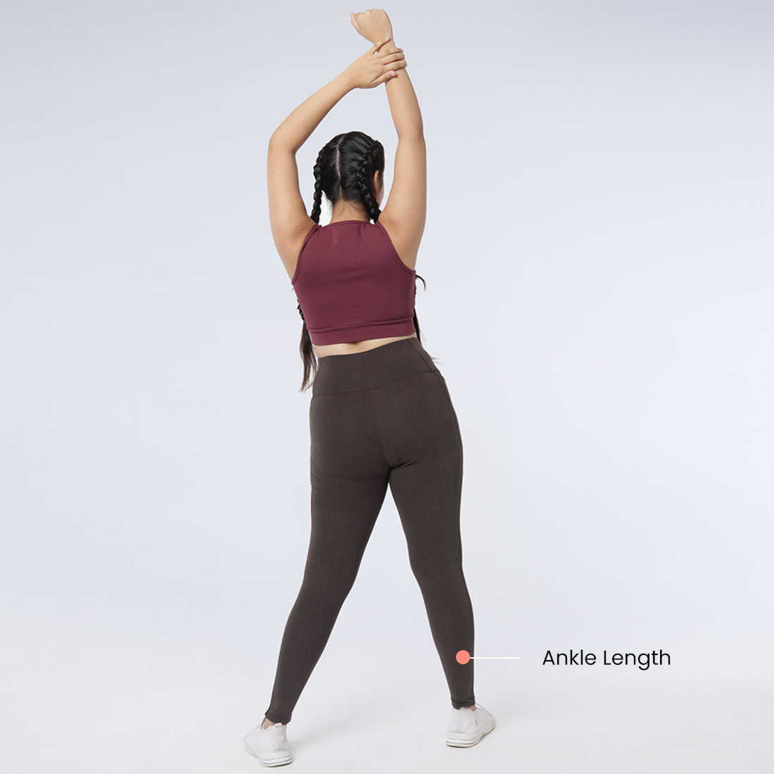 High Waisted Ankle Length Cotton Leggings with Pockets for Women