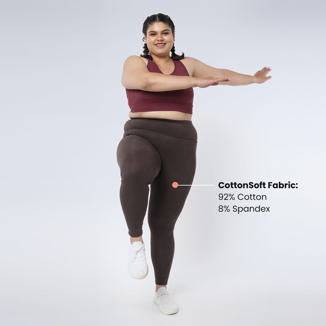 High Waisted Ankle Length Cotton Leggings with Pockets for Women