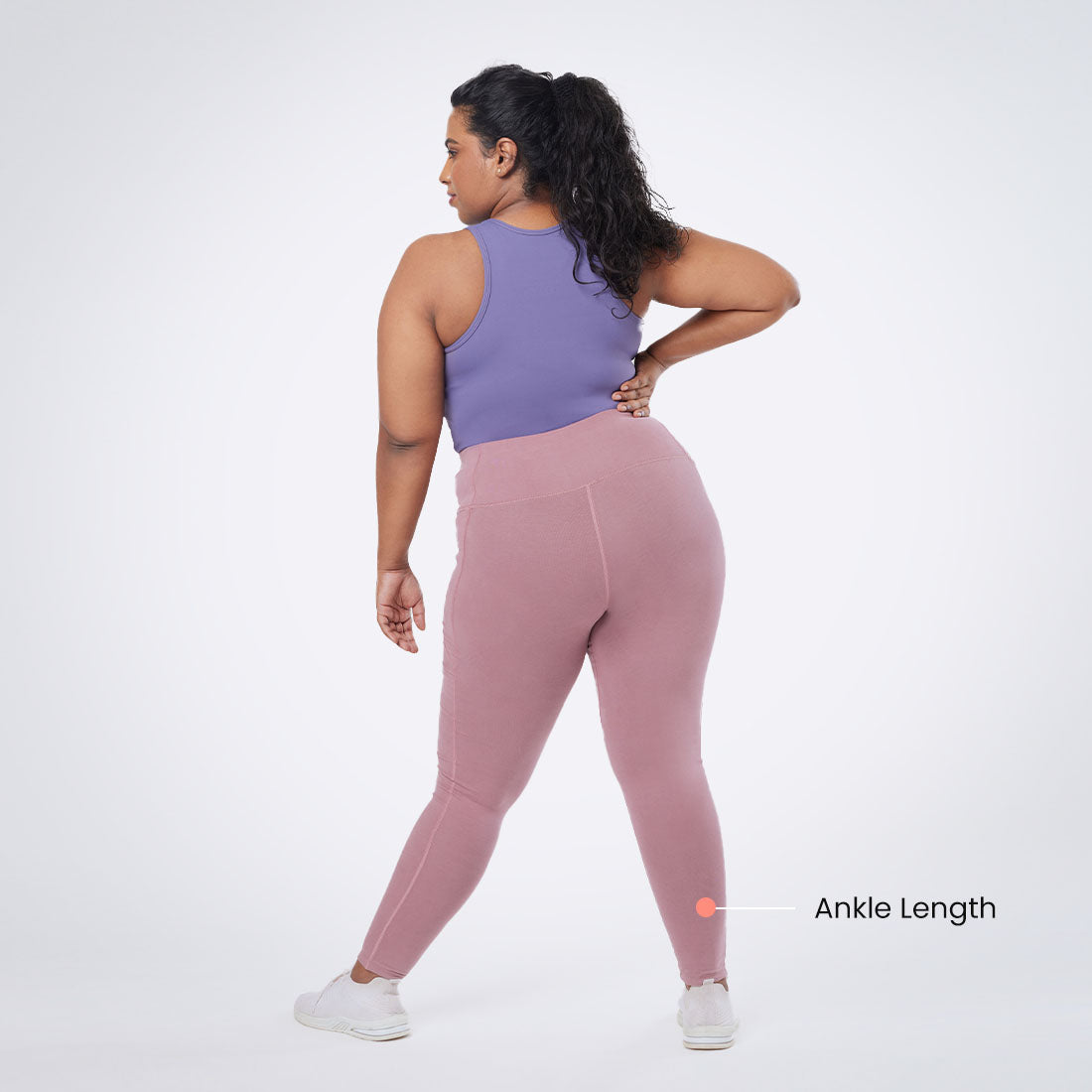 High Waisted Ankle Length Cotton Leggings with Pockets for Women