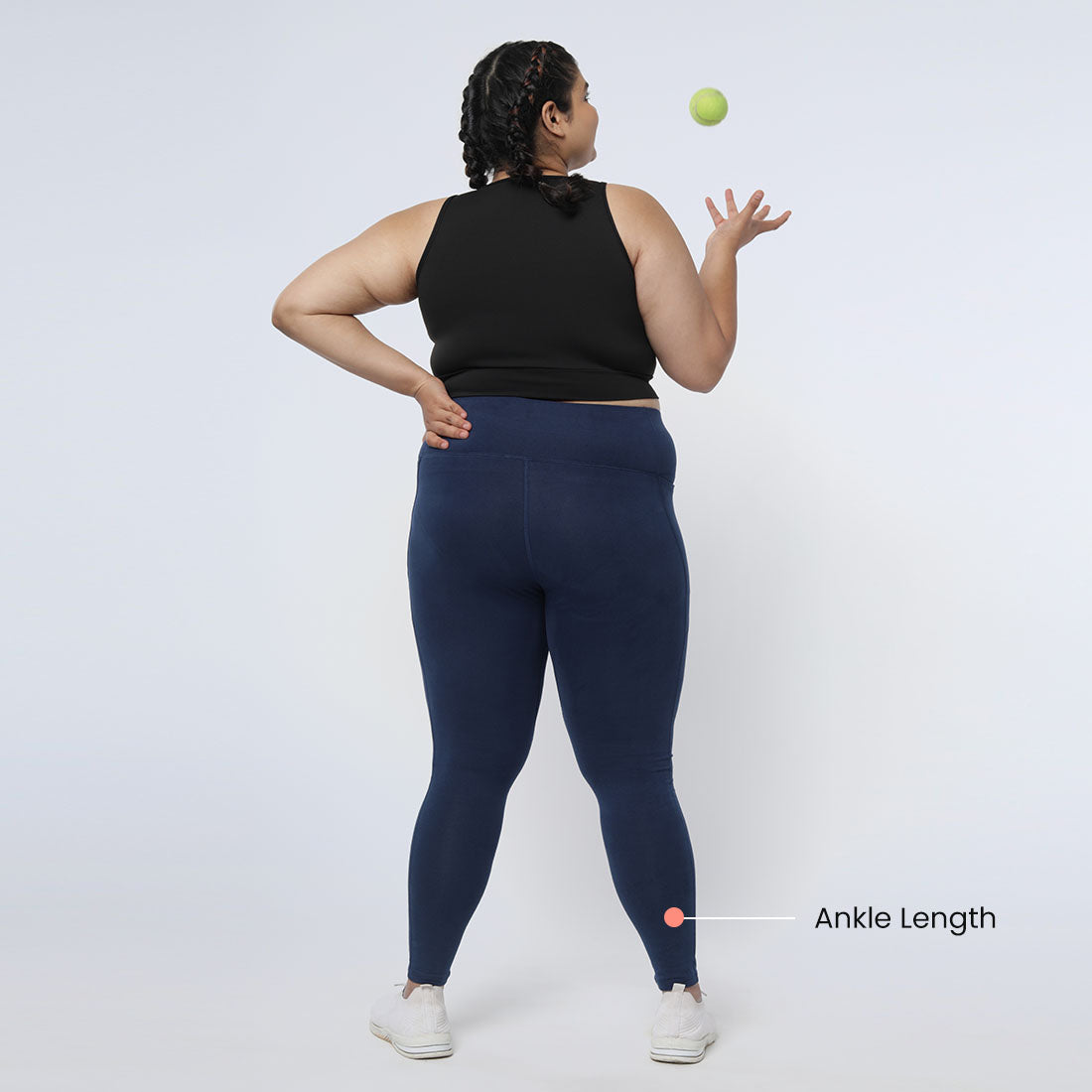 High Waisted Ankle Length Cotton Leggings with Pockets for Women