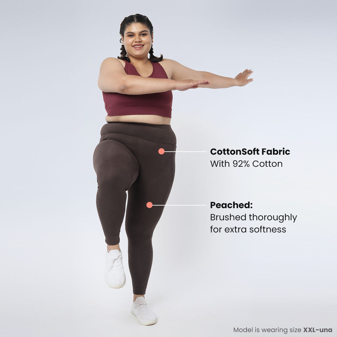 High Waisted Ankle Length Cotton Leggings with Pockets for Women