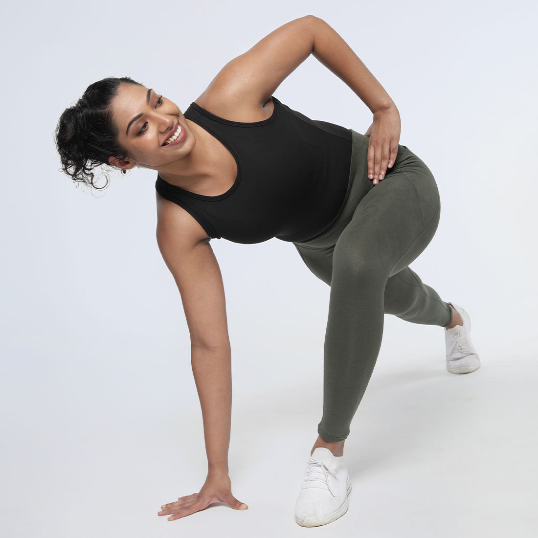 High Waisted Ankle Length Cotton Leggings with Pockets for Women