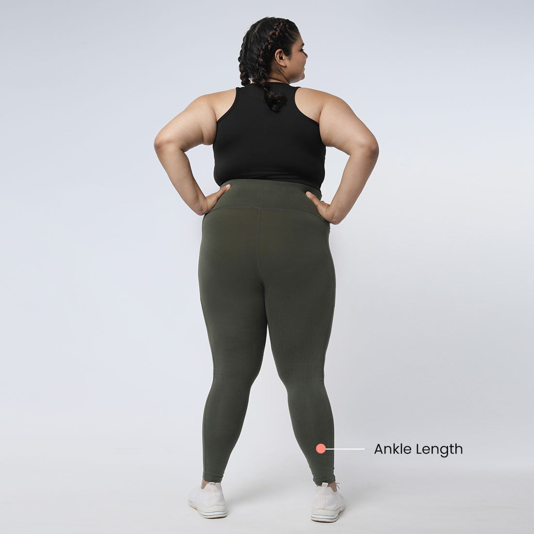 High Waisted Ankle Length Cotton Leggings with Pockets for Women