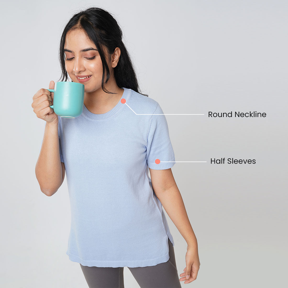 Half Sleeve Cotton Tops for Women & Girls