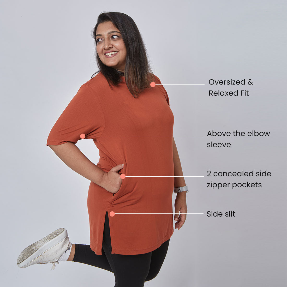 Long T-Shirts with Pockets for Women & Girls