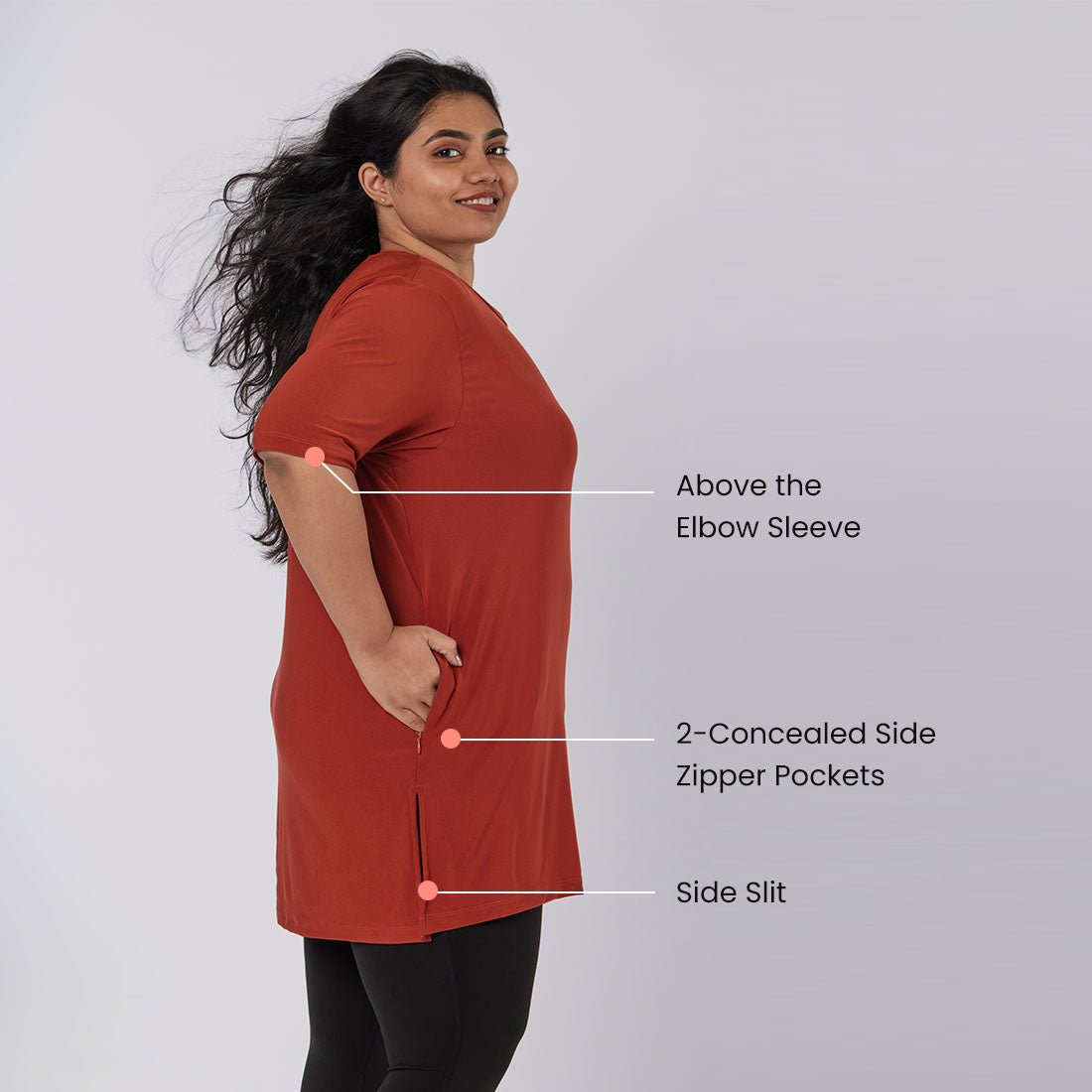 Long T-Shirts with Pockets for Women & Girls