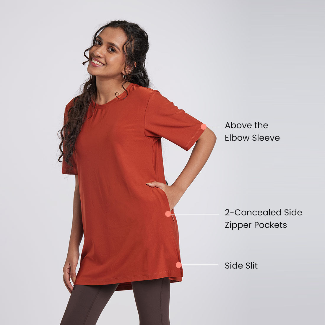 Long T-Shirts with Pockets for Women & Girls