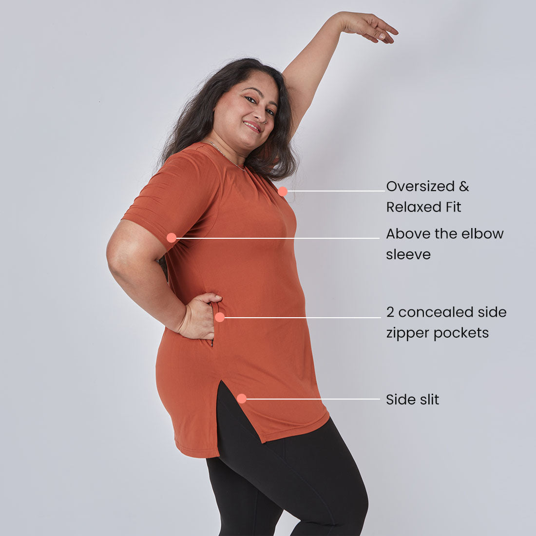 Long T-Shirts with Pockets for Women & Girls