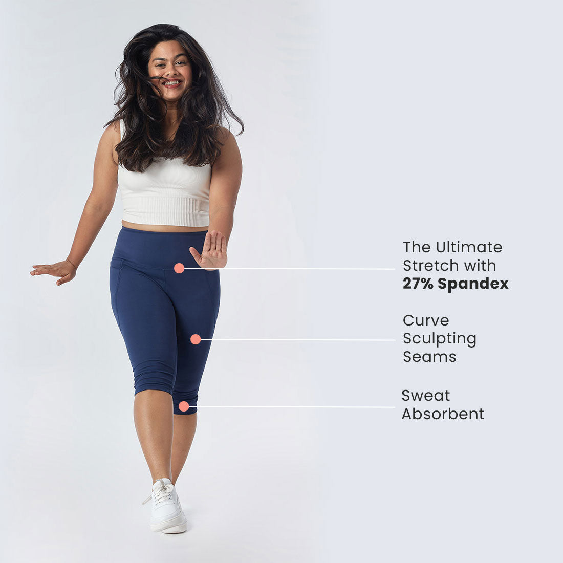 High Waisted Capris with Pockets for Women & Girls