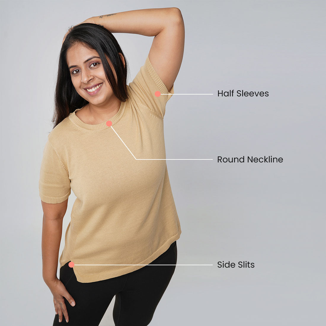 Half Sleeve Cotton Tops for Women & Girls