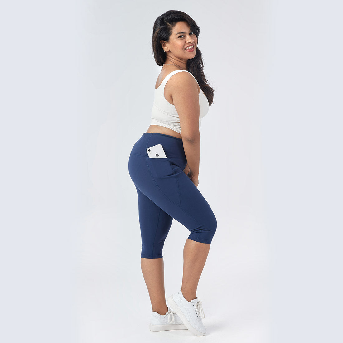 High Waisted Capris with Pockets for Women & Girls