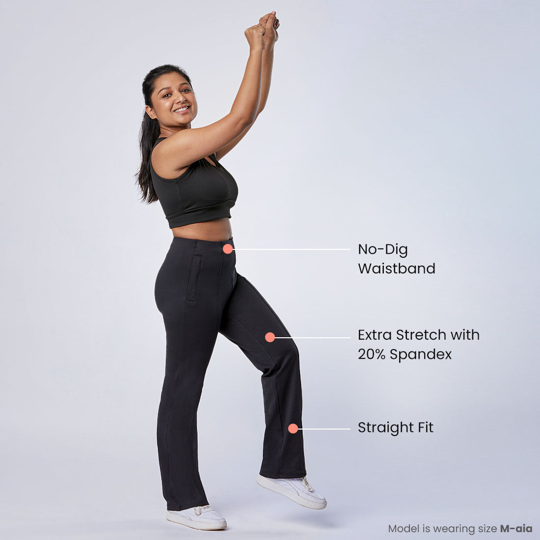 High Waisted Straight Pants with Pockets for Women