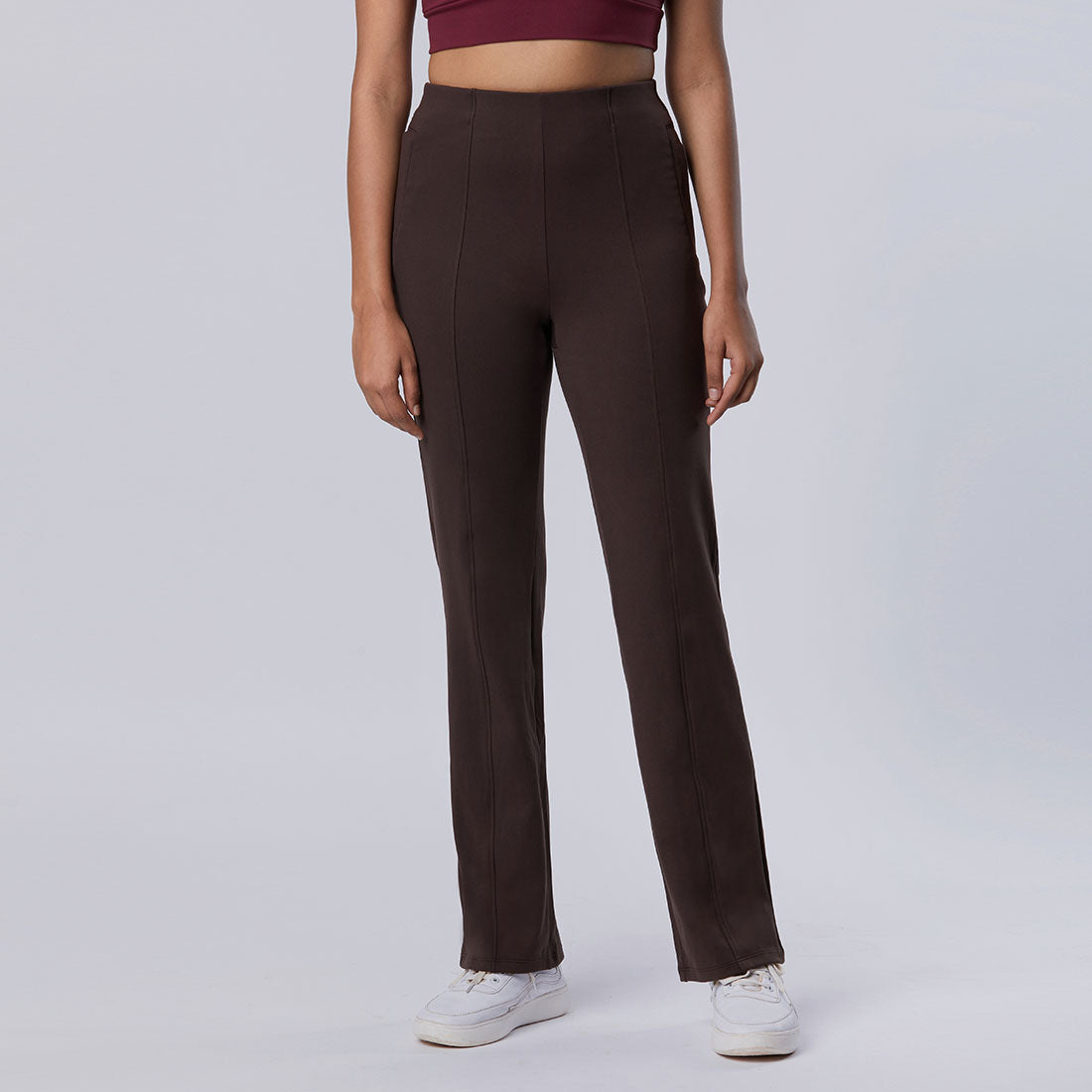 High Waisted Straight Pants with Pockets for Women