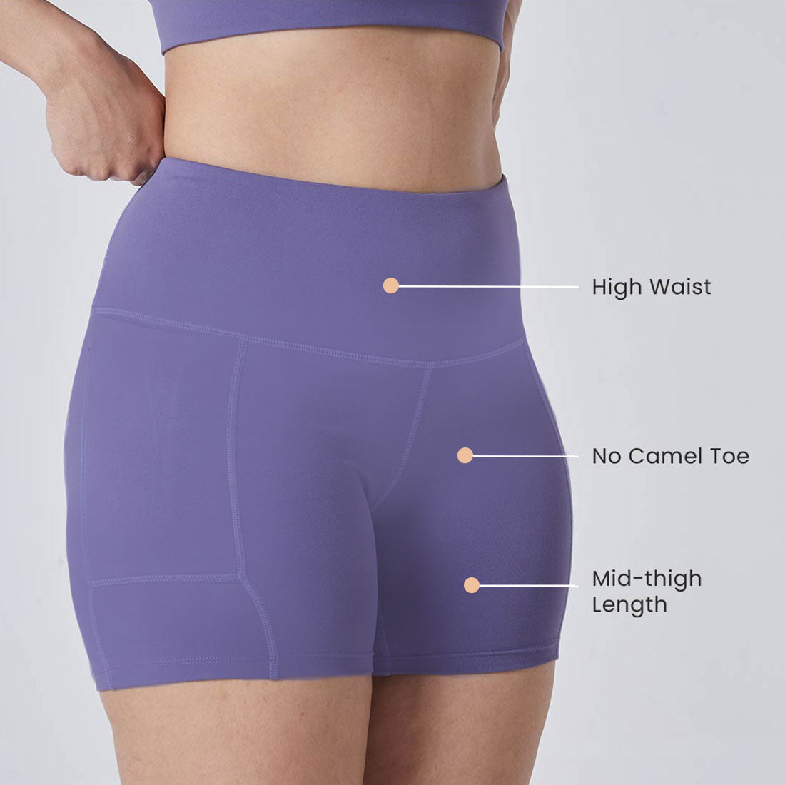 High Waisted Gym Shorts with Pockets for Women