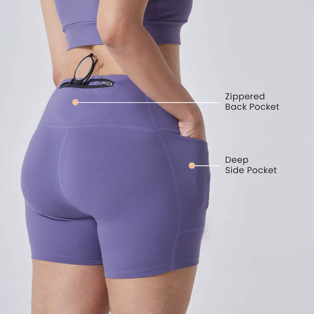 High Waisted Gym Shorts with Pockets for Women