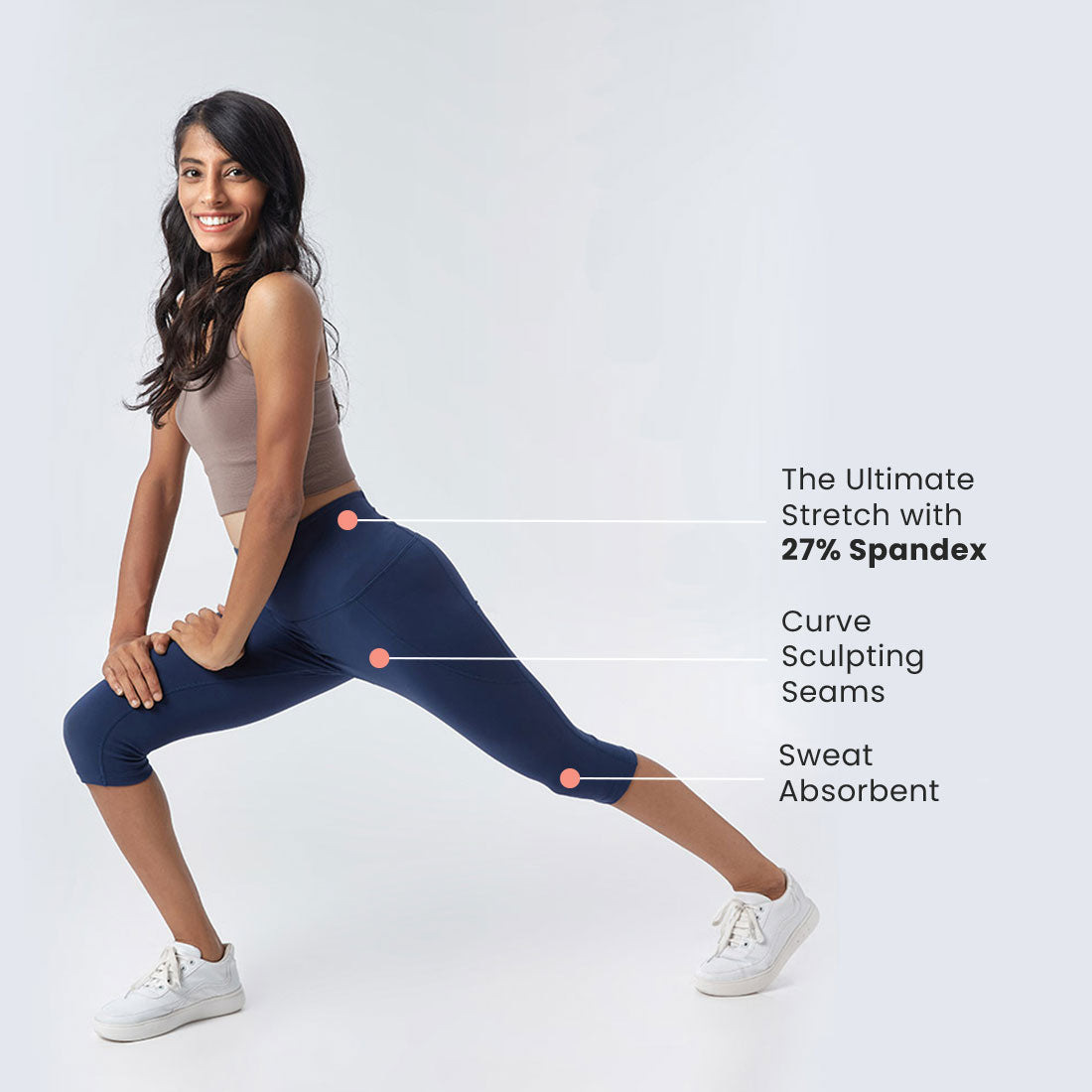 High Waisted Capris with Pockets for Women & Girls