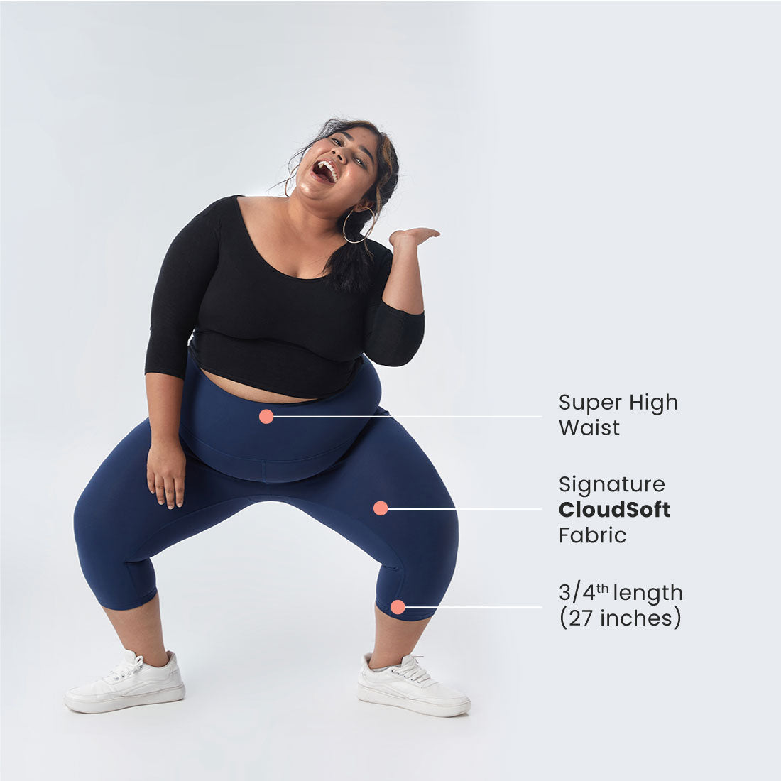 High Waisted Capris with Pockets for Women & Girls