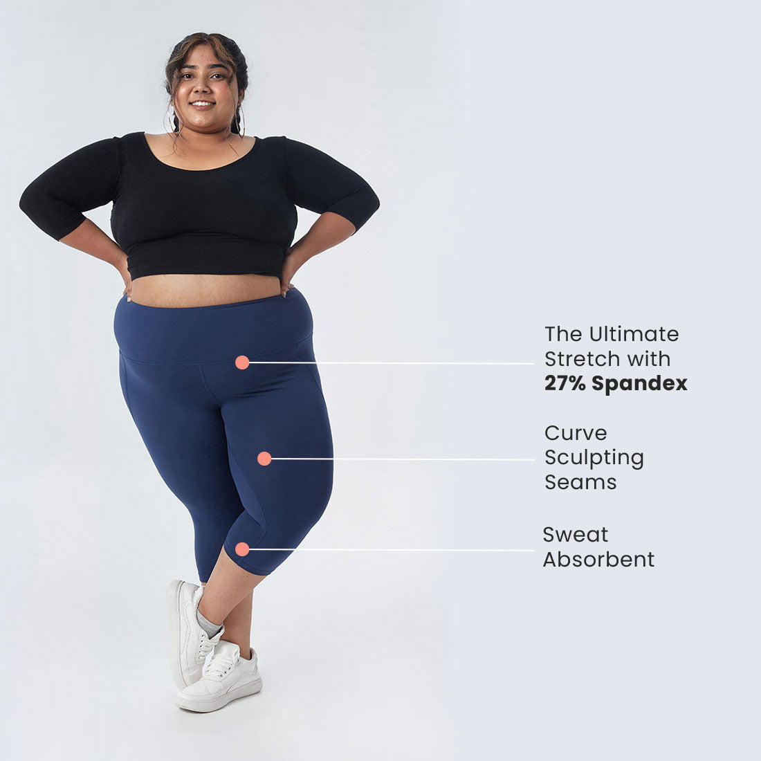 High Waisted Capris with Pockets for Women & Girls