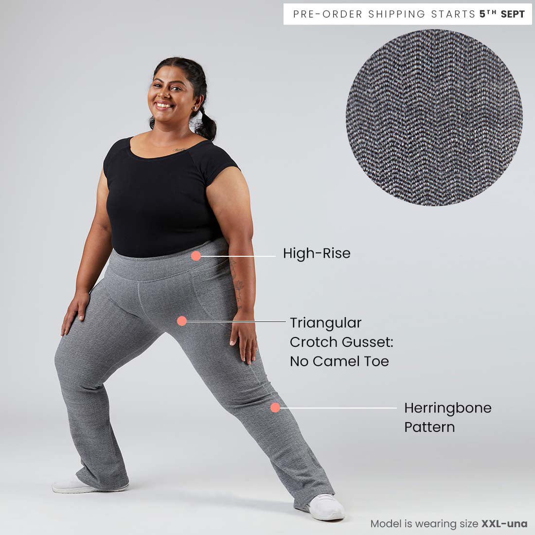 High Waisted Cotton Flare Pants with Pockets for Women