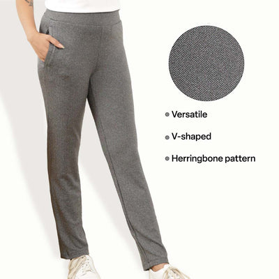 Herringbone design trousers  OMAGGI Hazelnut  Womens Luisa Spagnoli Pants   busoga