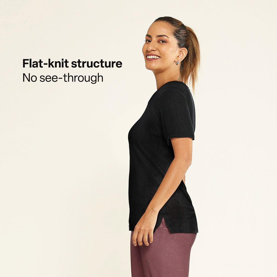 At-Ease Cotton Knit Pointelle Top