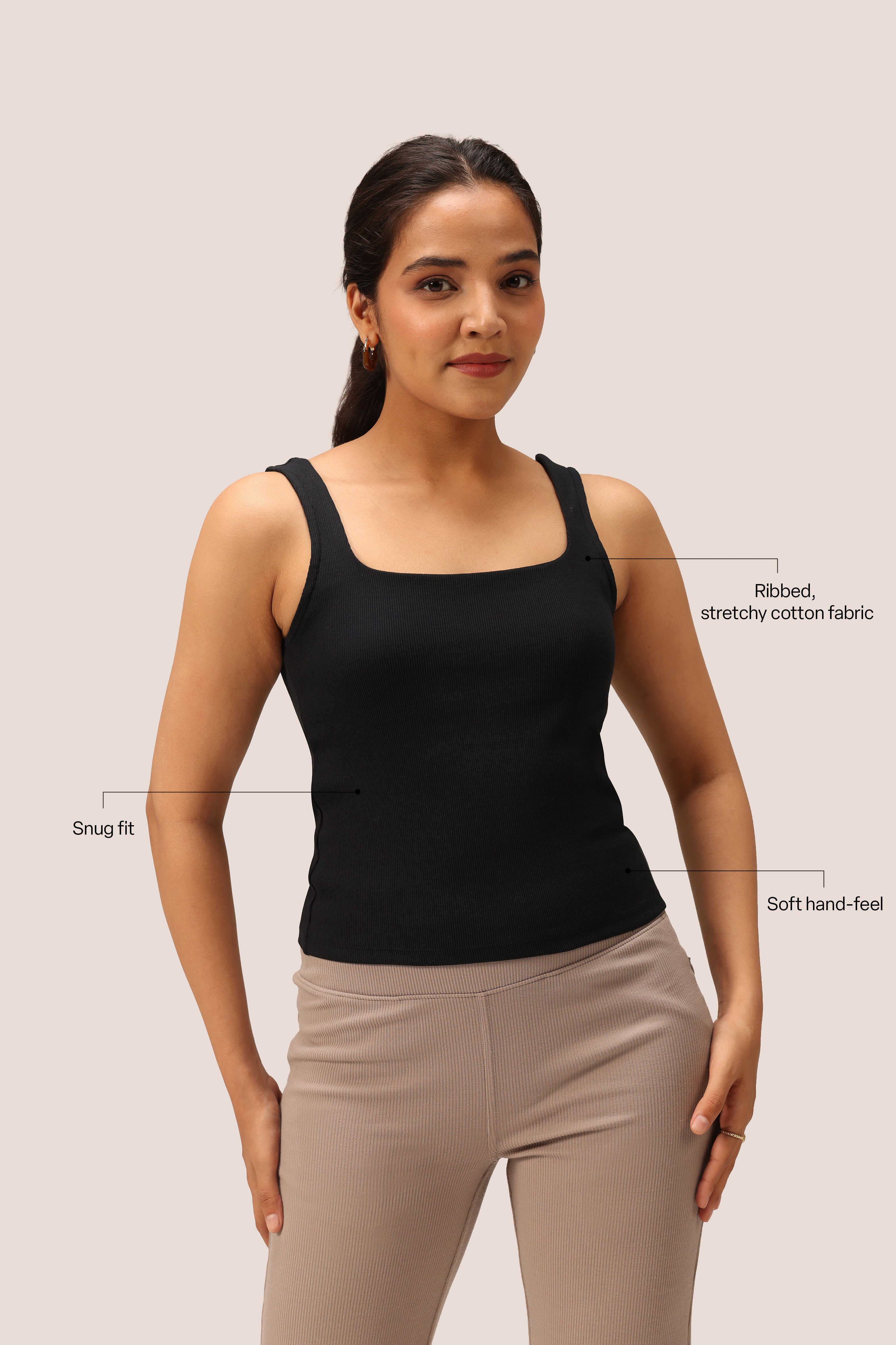 Blissentials Square Neck Built In Bra Top