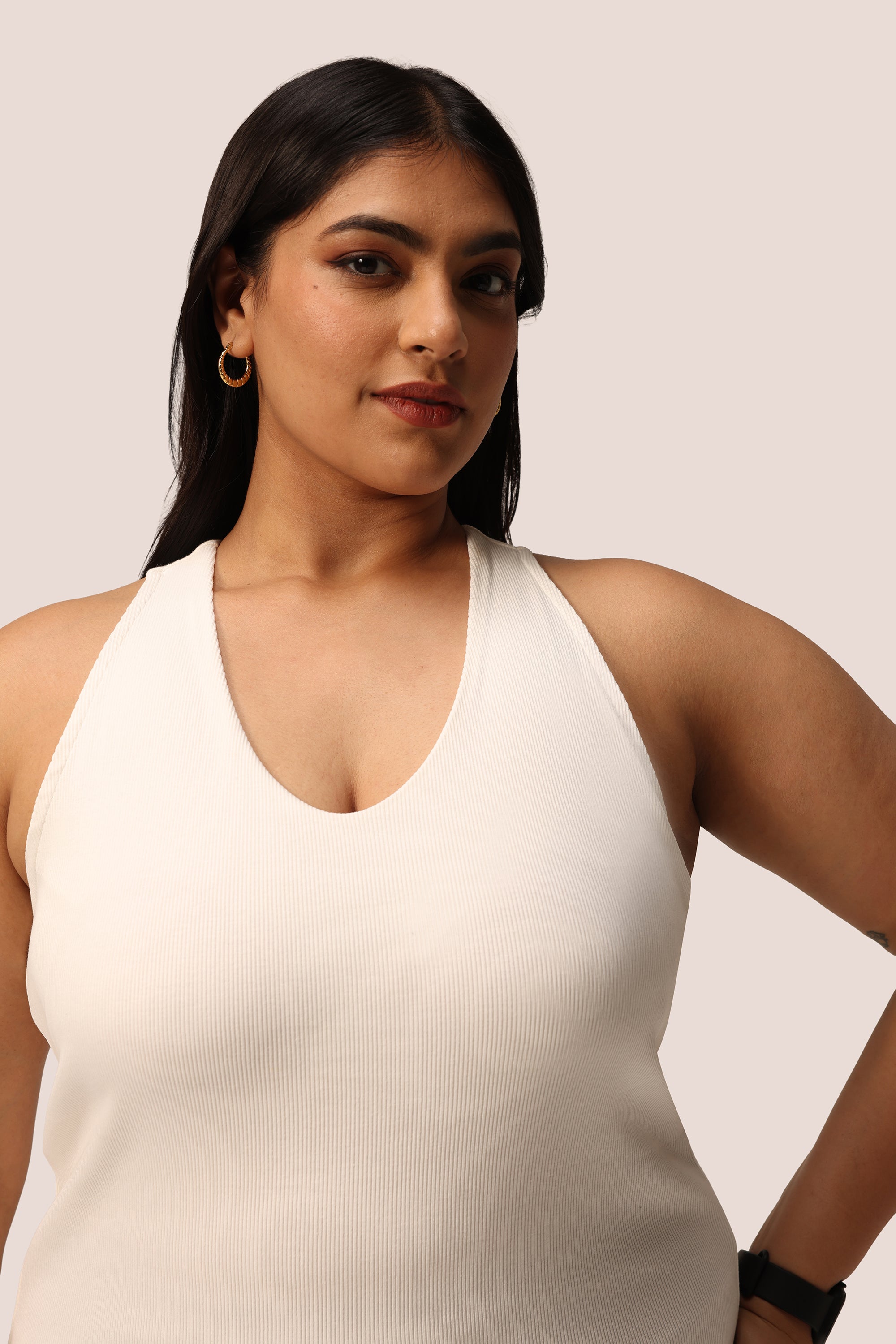 Blissentials V- Neck Racerback Built In Bra Top