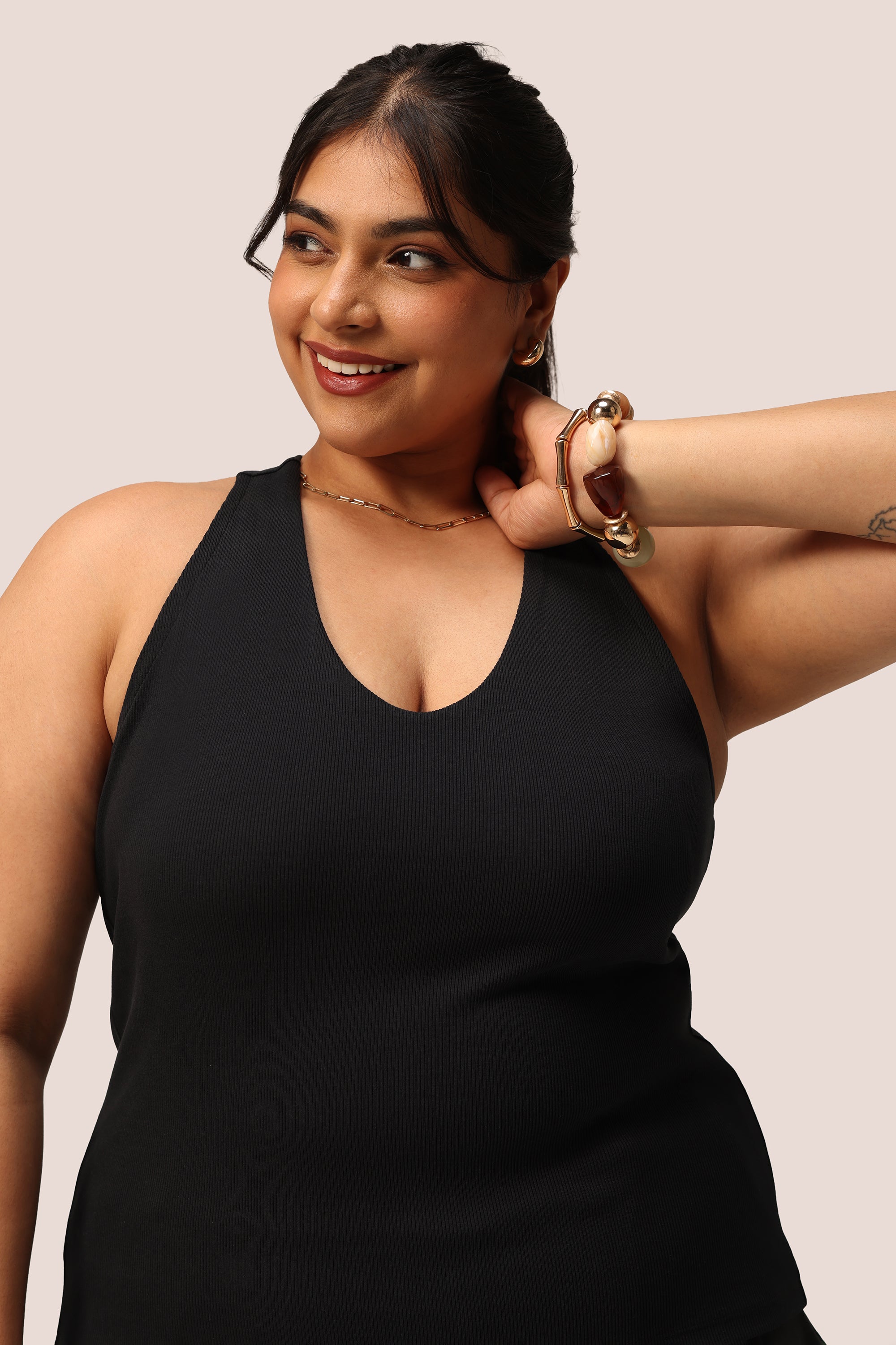 Blissentials V- Neck Racerback Built In Bra Top