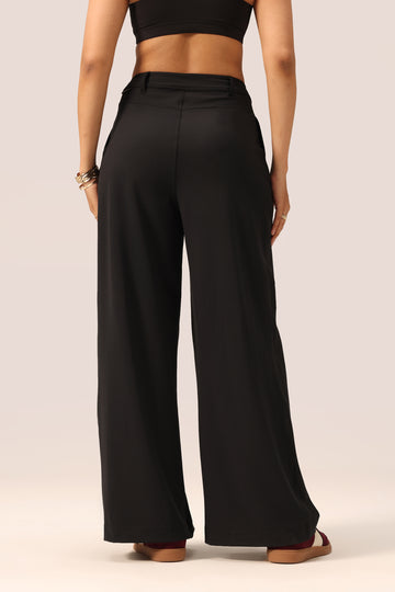 High Waisted Wide Legged Pants with Adjustable Drawstring and 2 Pockets