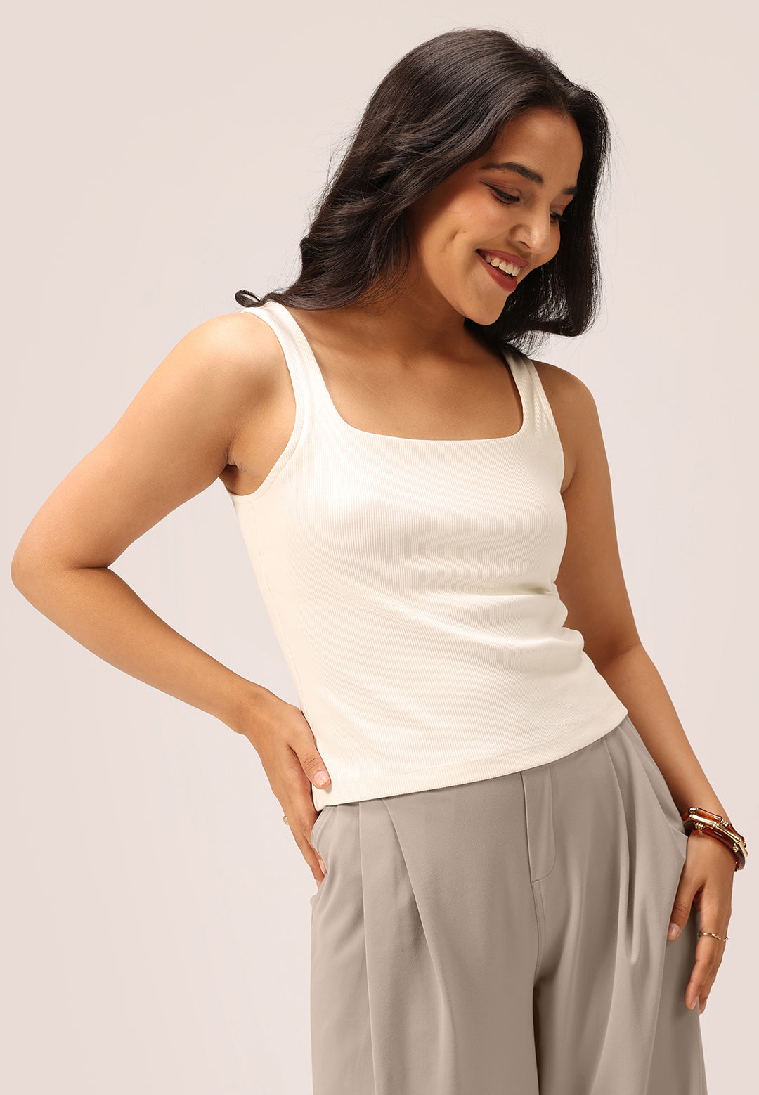 Blissentials Square Neck Built In Bra Top