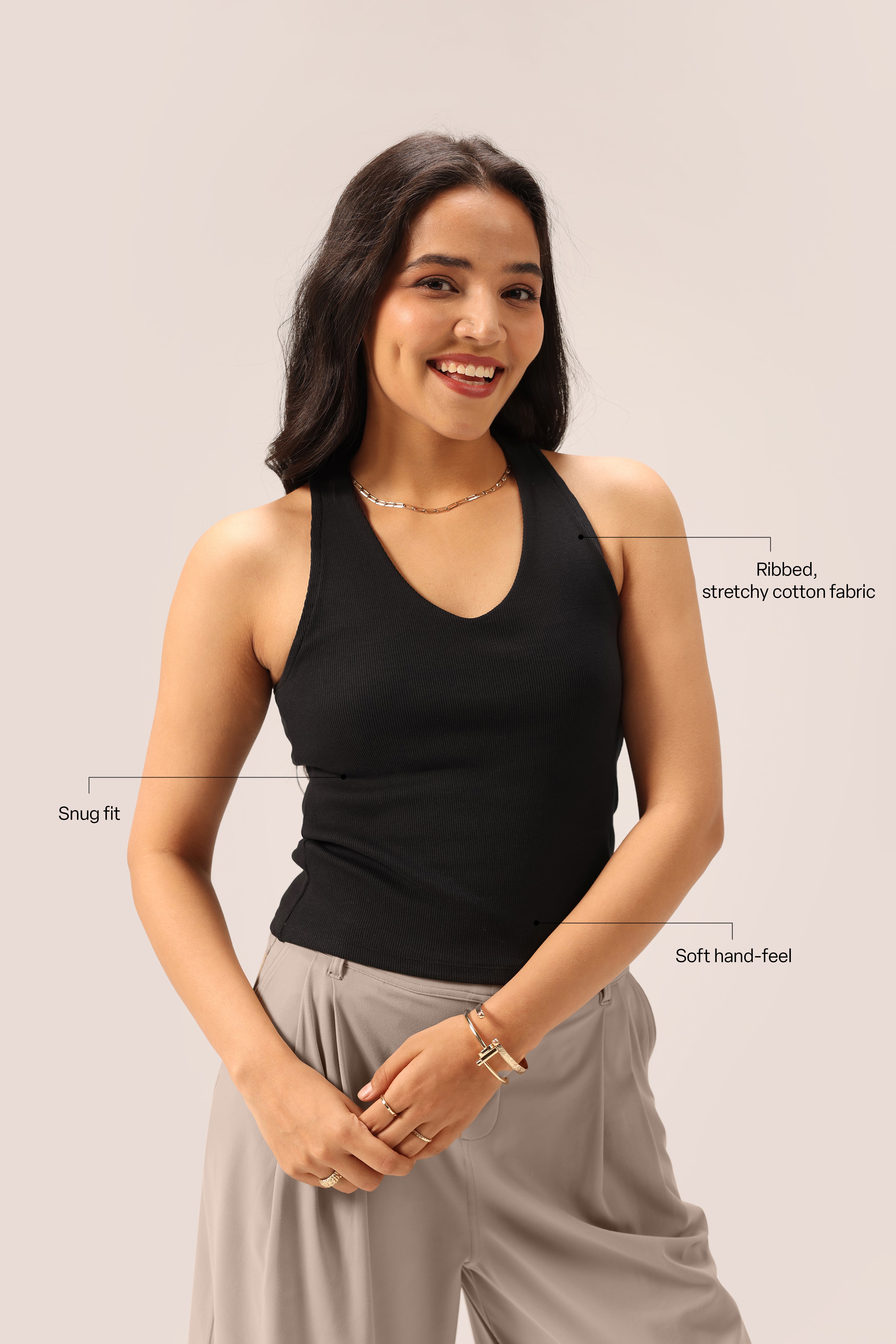 Blissentials V- Neck Racerback Built In Bra Top