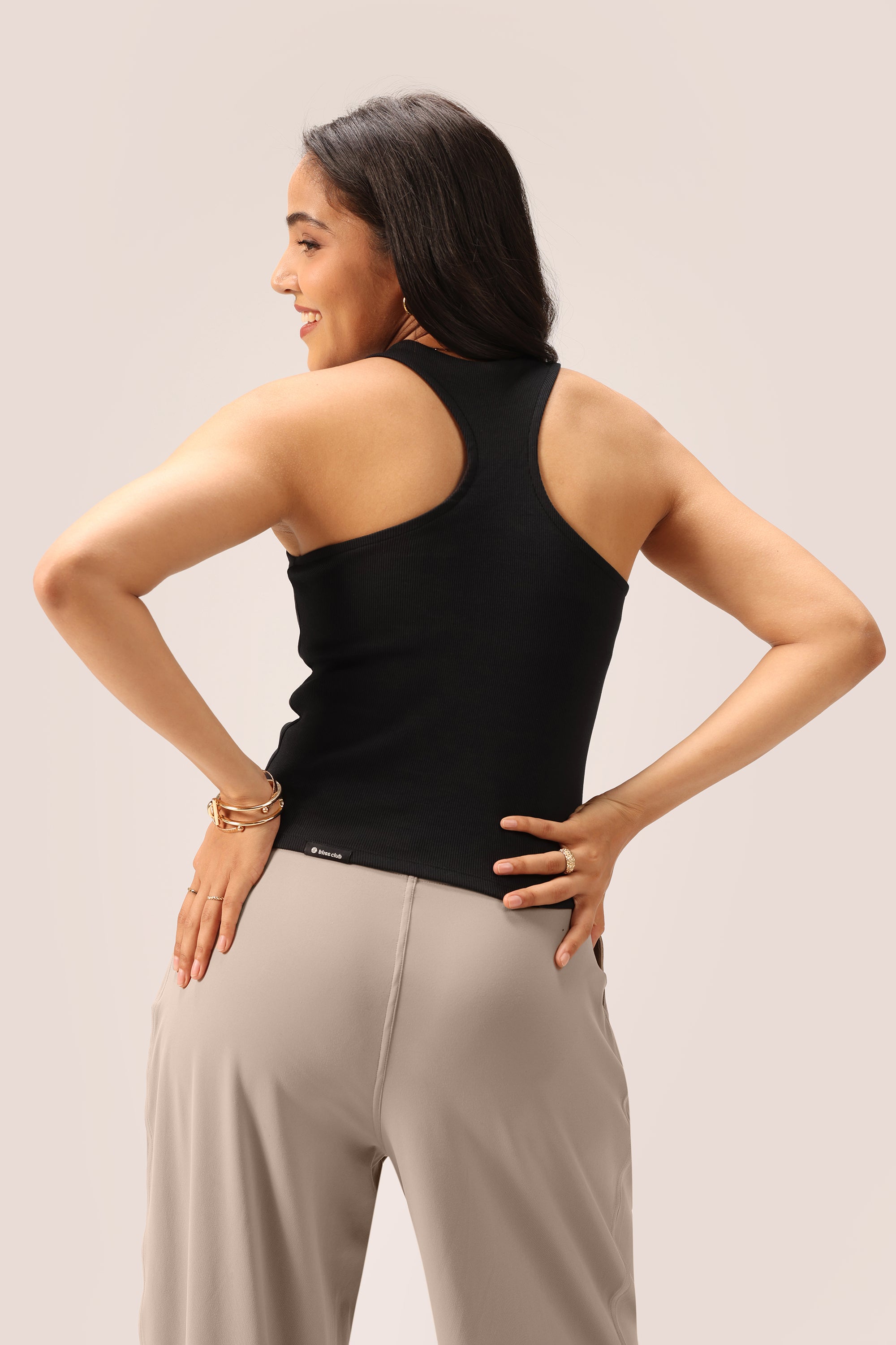 Blissentials V- Neck Racerback Built In Bra Top