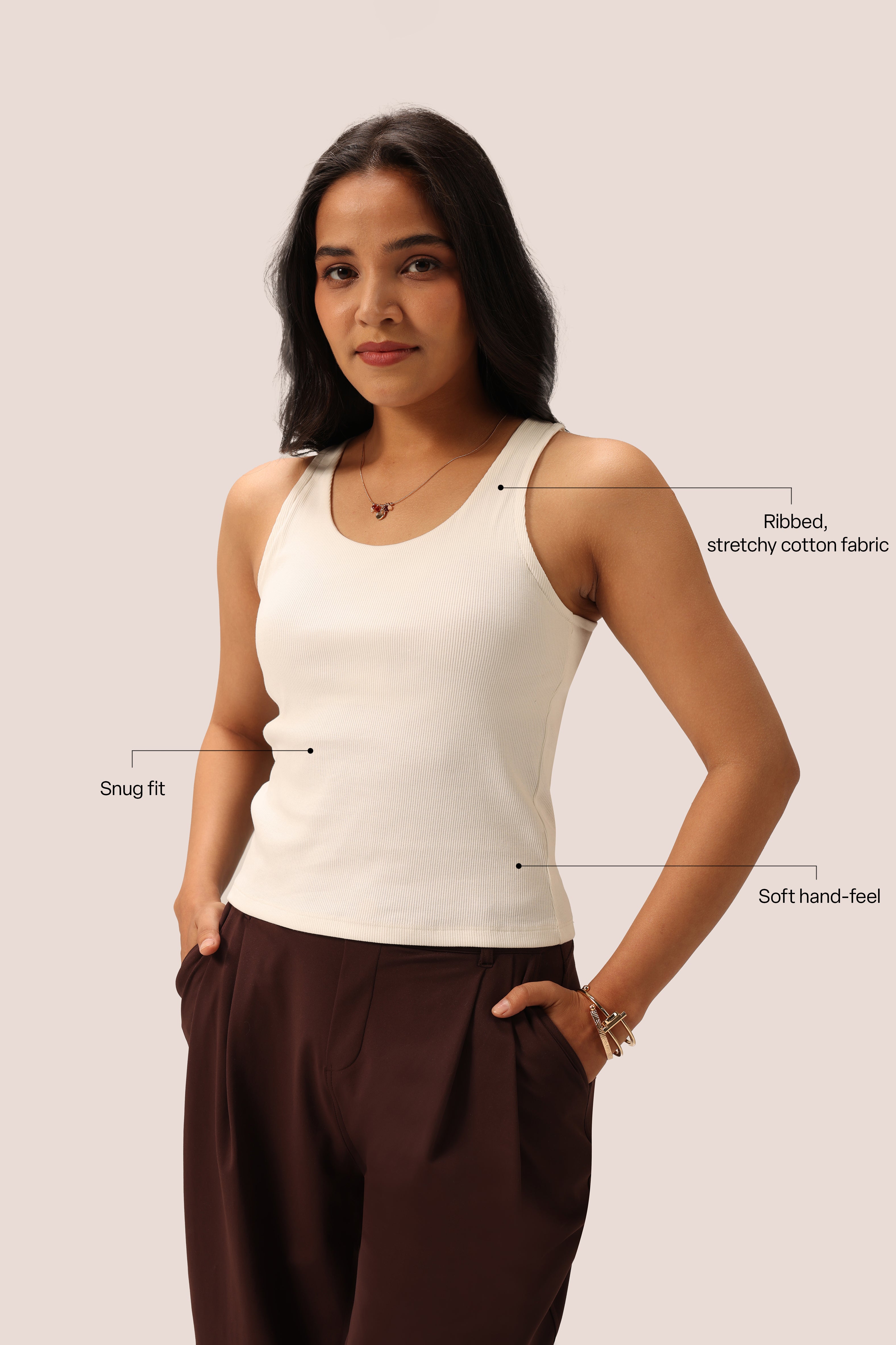 Blissentials Round Neck Built In Bra Top