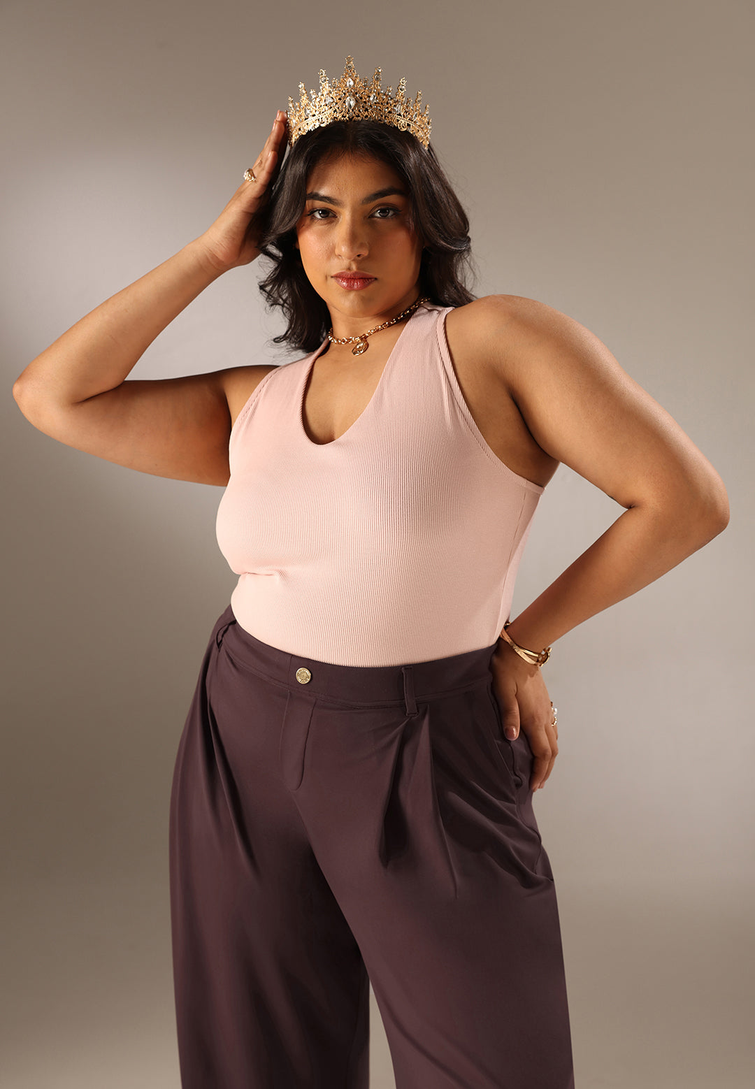 Blissentials V- Neck Racerback Built In Bra Top