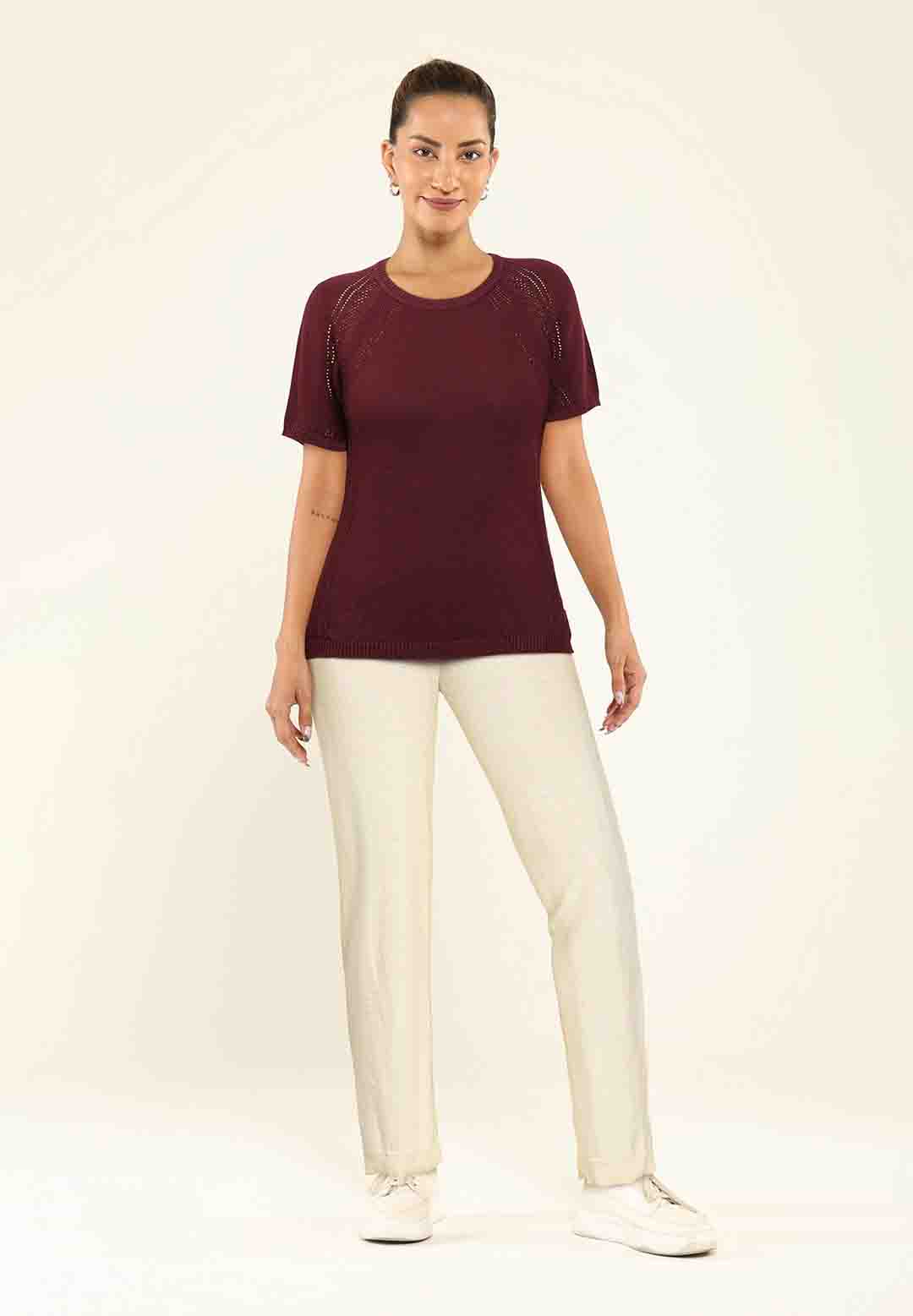 The At-Ease Cotton Knit Pointelle Top