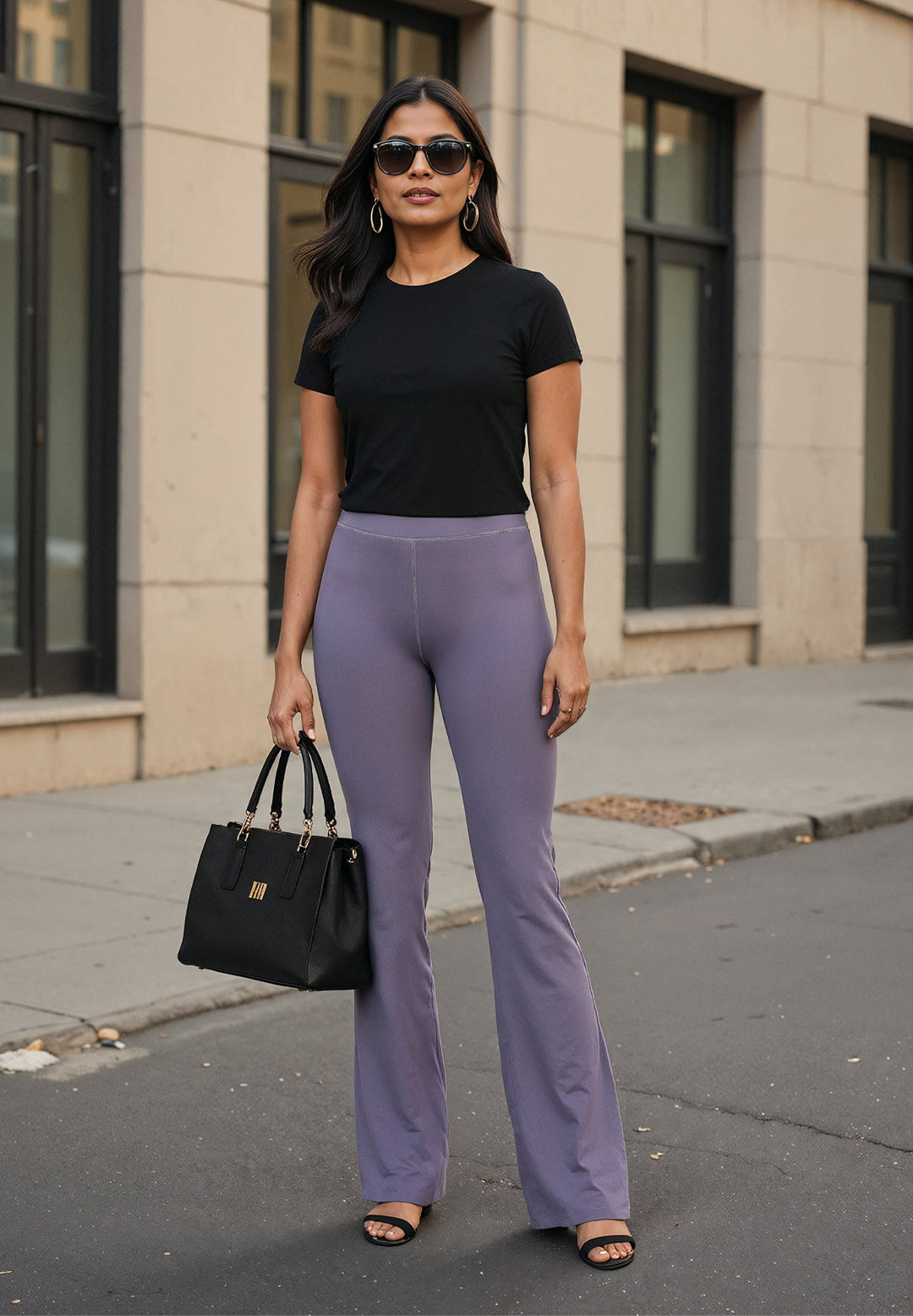 Buy High Waisted Flare Pants for Women Online by Blissclub