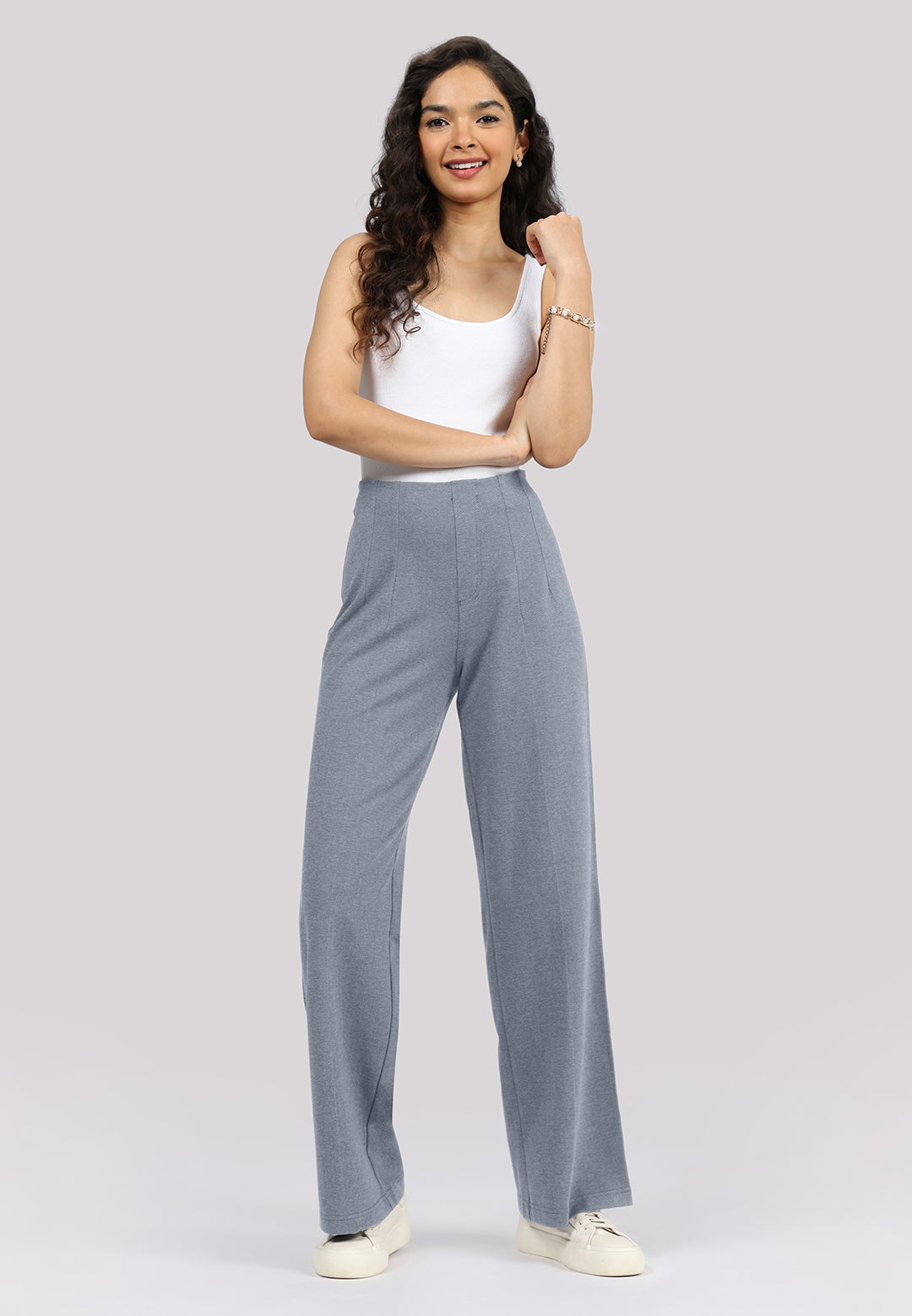 Work-To-Wine Twill Wide Dart Pants