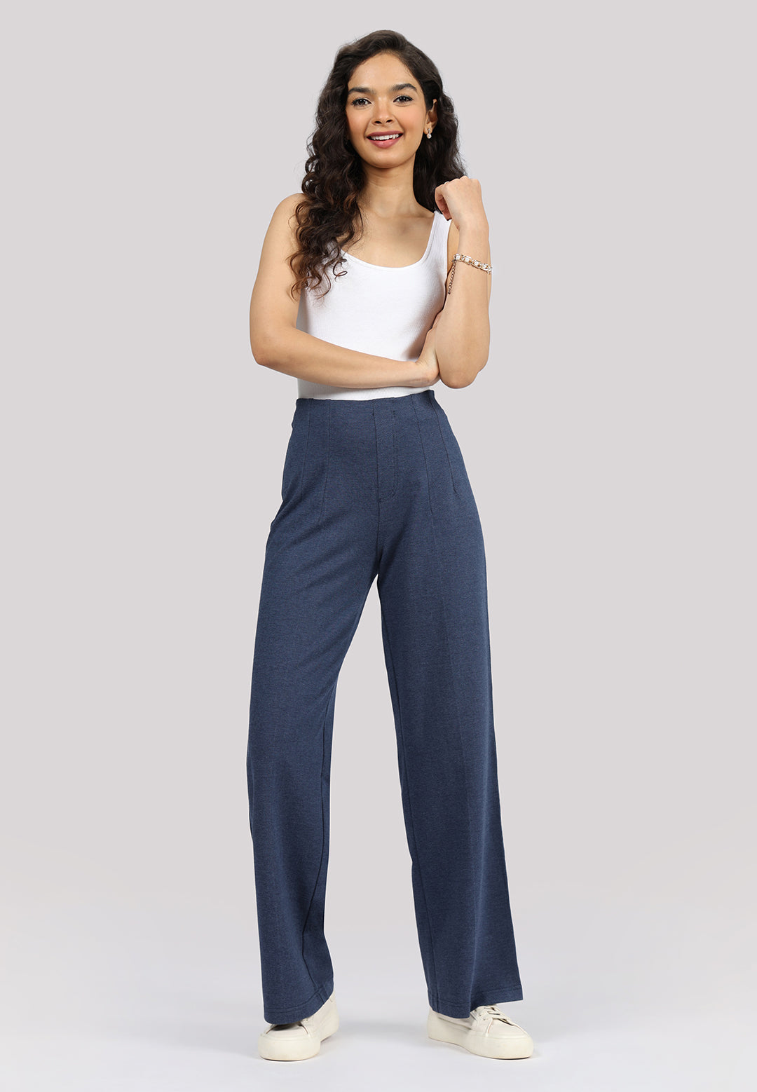 Work-To-Wine Twill Wide Dart Pants