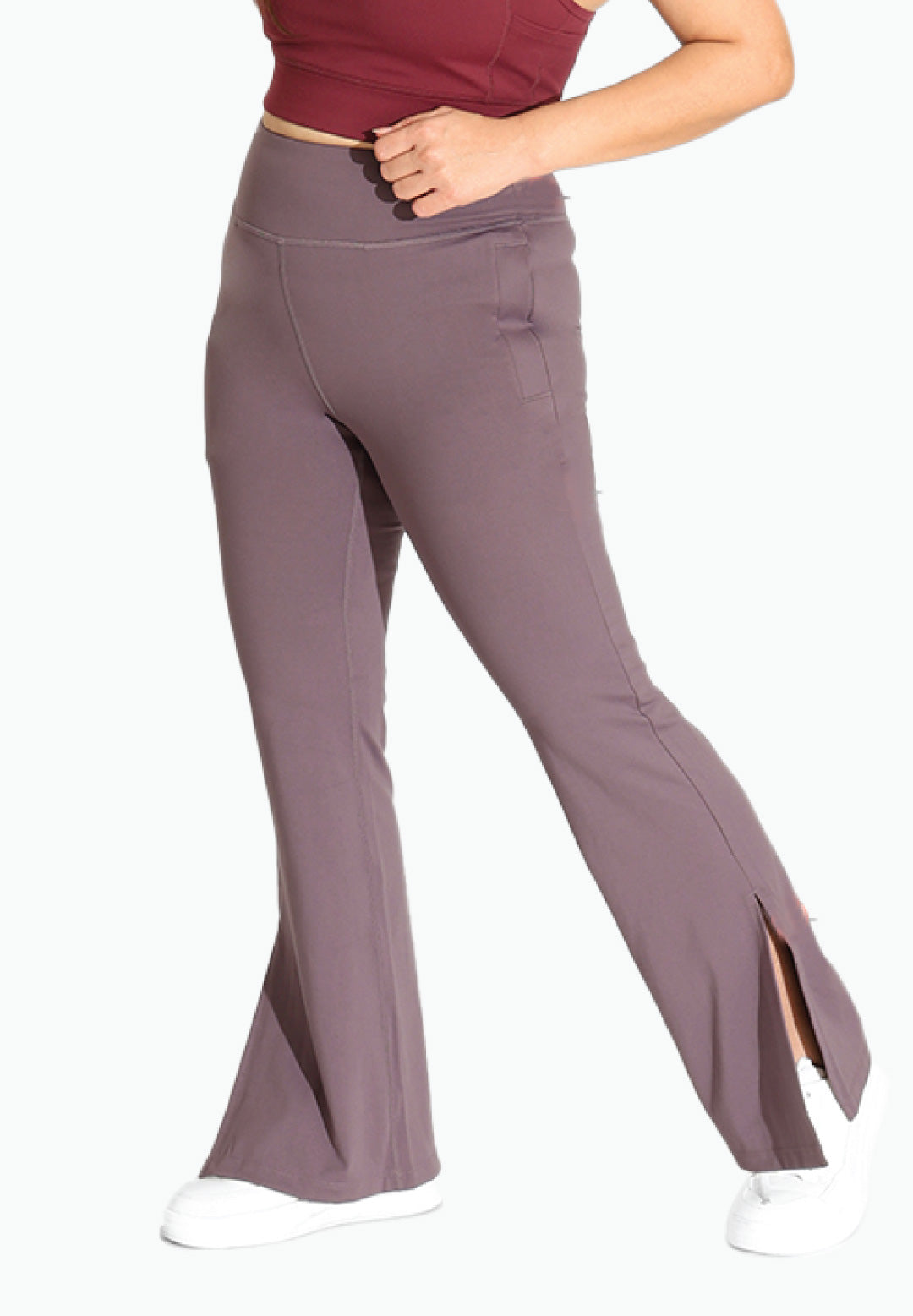 BlissClub The Ultimate Flare Pants - Lite | High Waist | Ankle Length |  Elasticated Waistband | 1 Back Pocket