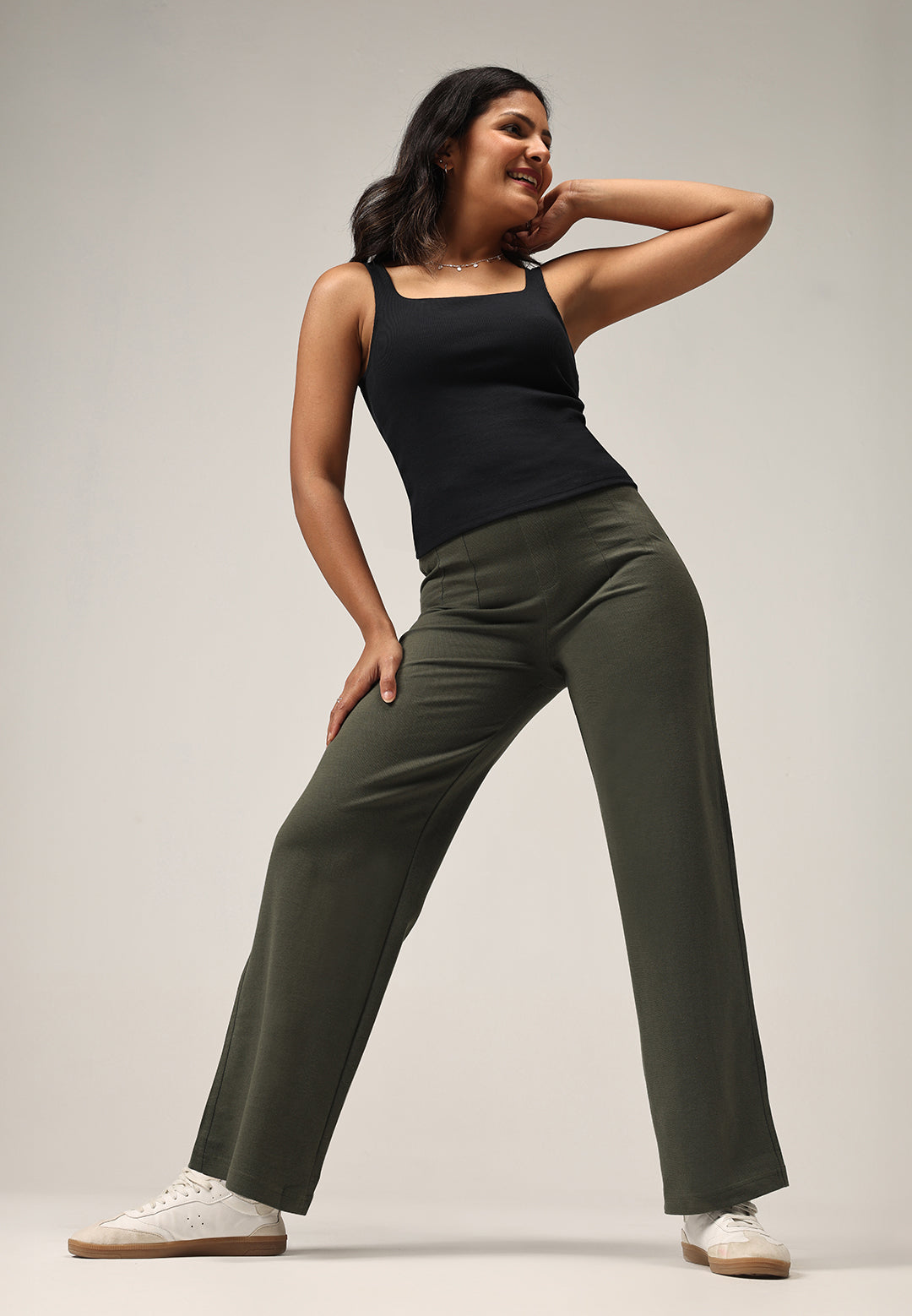 Work-To-Wine Twill Wide Dart Pants