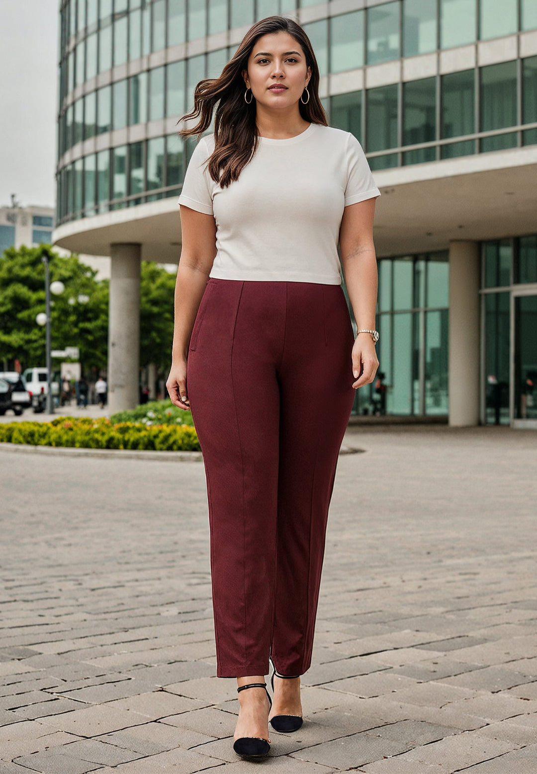 Buy Women s High Waisted Formal Pants Online from Blissclub