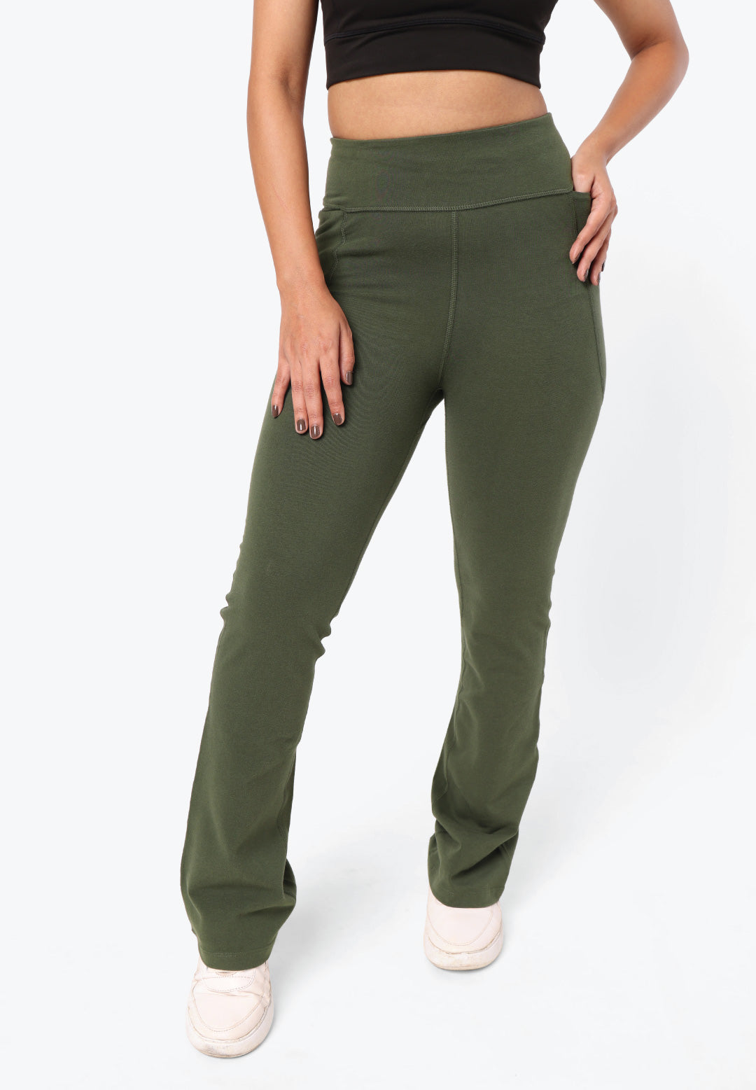 Buy Green Trousers & Pants for Women by BLISSCLUB Online | Ajio.com
